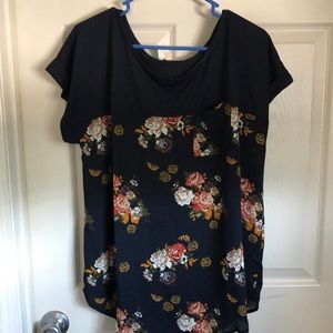 Blue flowered shirt